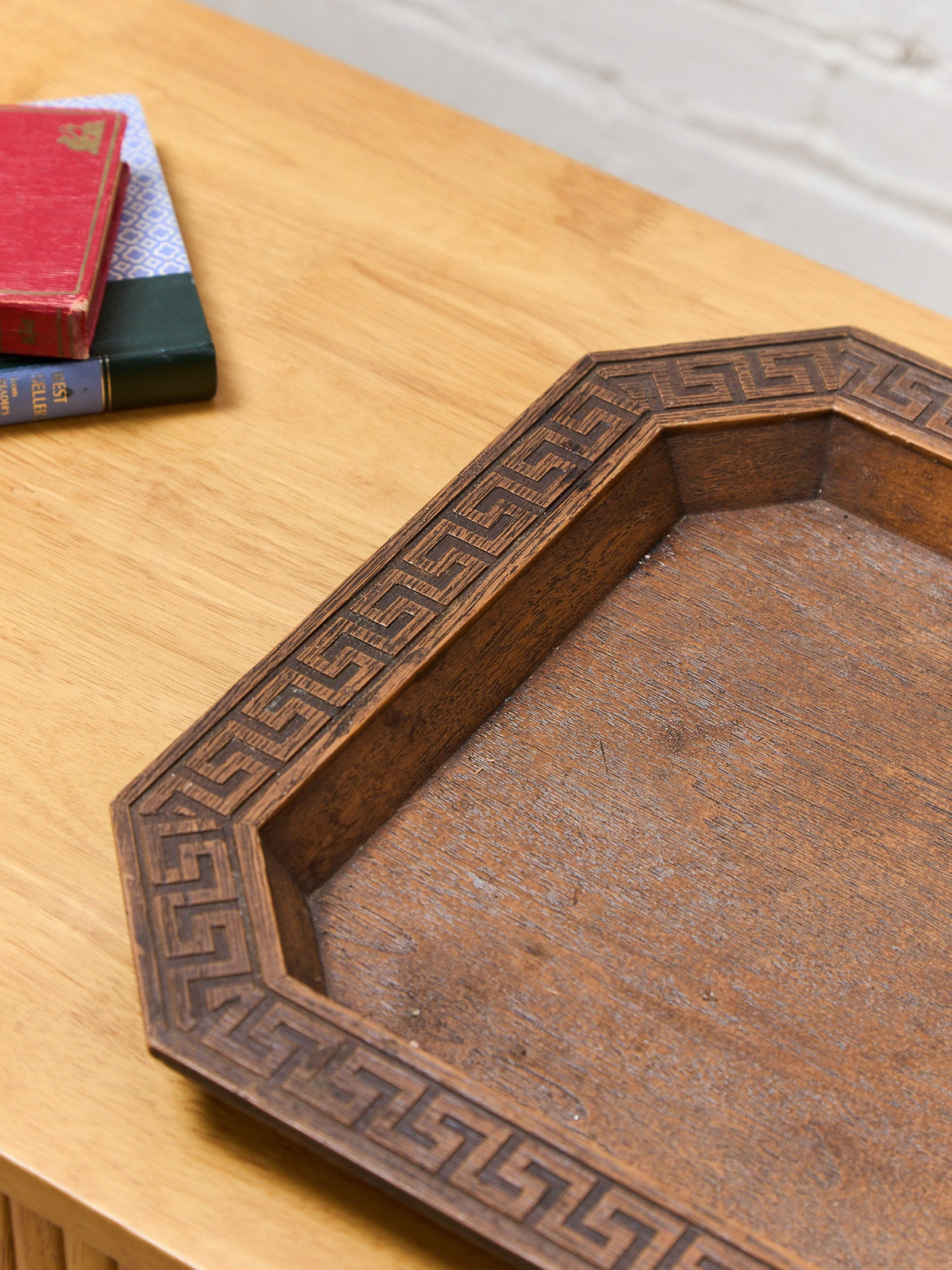 Vintage Wood Greek Keys Tray
