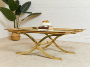 Estate Size Polished Brass Cocktail Coffee Table by La Barge Hollywood Regency