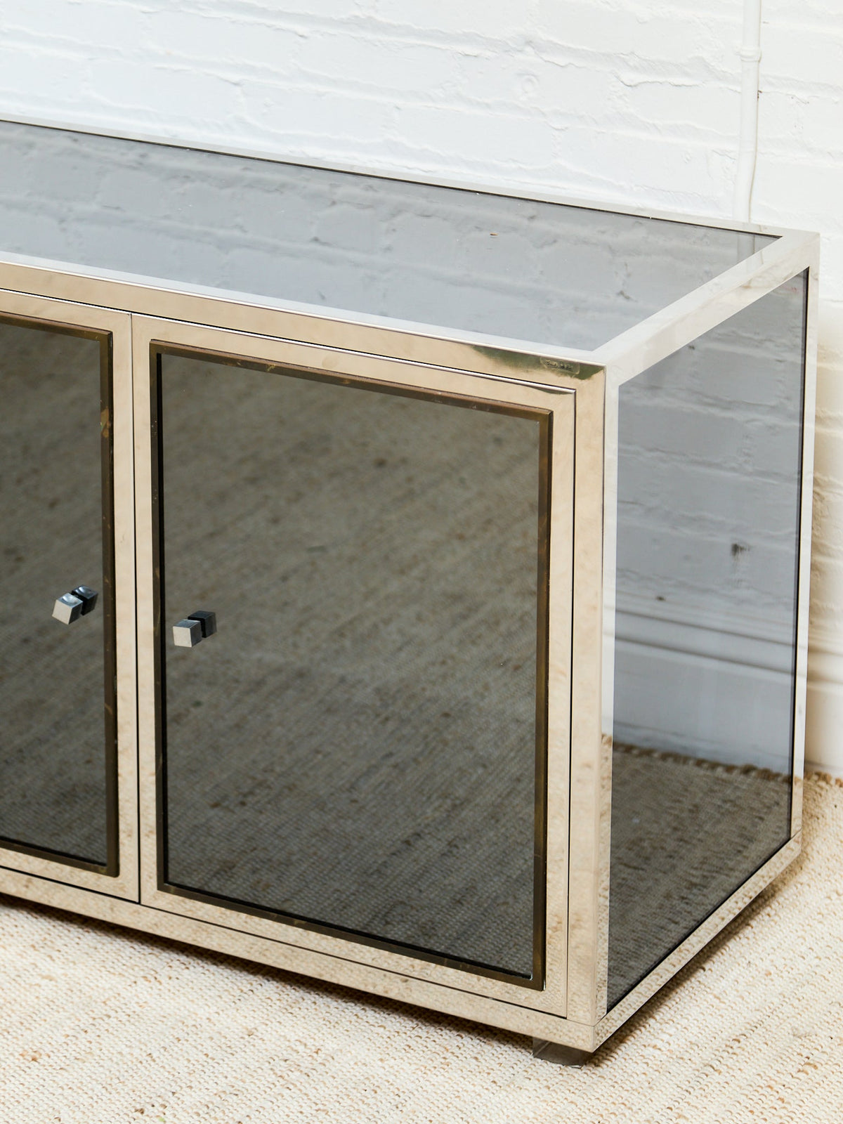 Angolo Metal Arte in Italy, 1960s Chrome and Mirror Glass Sideboard