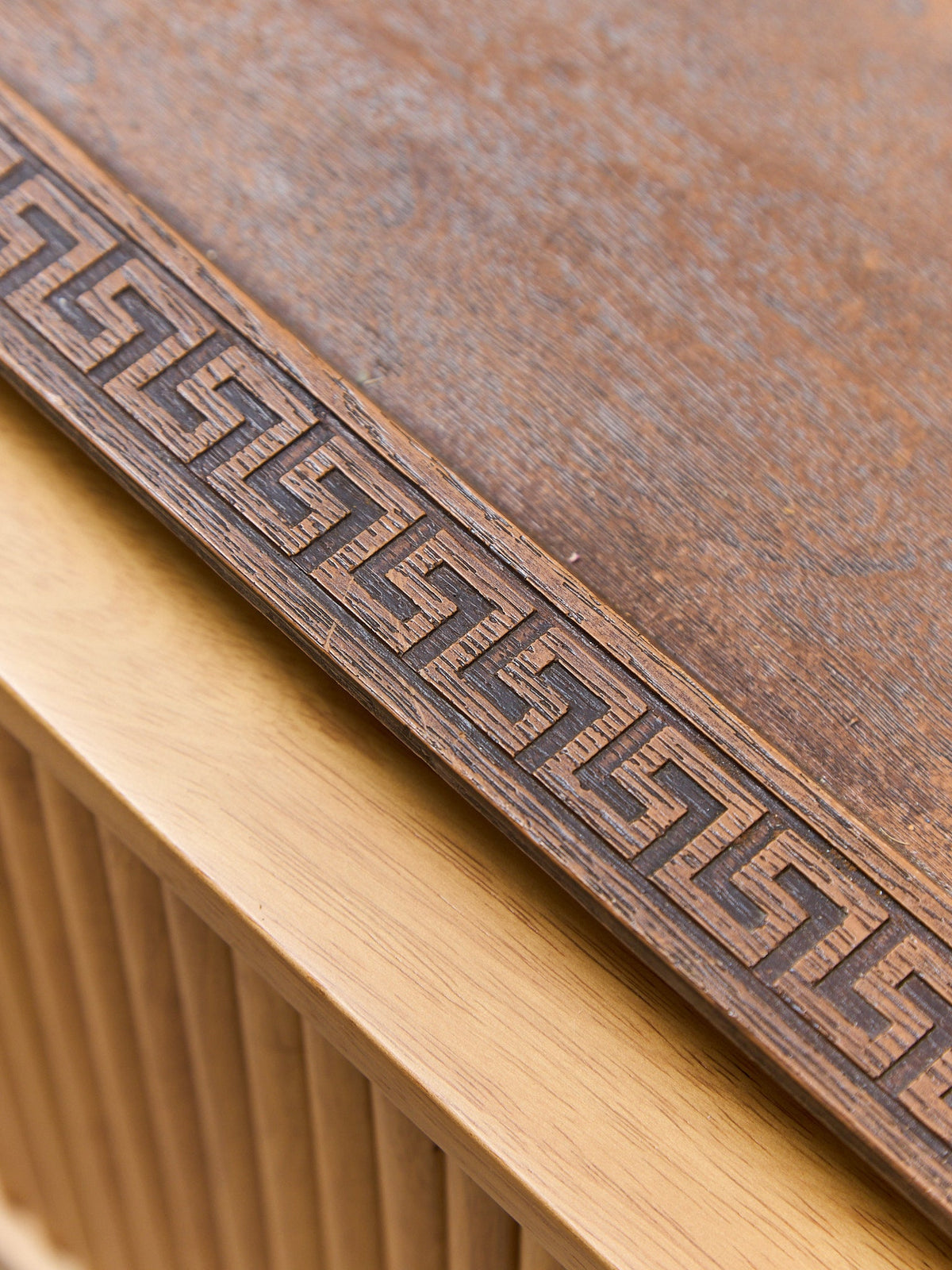 Vintage Wood Greek Keys Tray