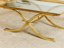 Estate Size Polished Brass Cocktail Coffee Table by La Barge Hollywood Regency