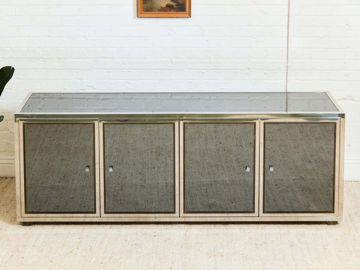 Angolo Metal Arte in Italy, 1960s Chrome and Mirror Glass Sideboard