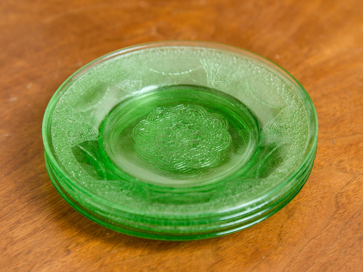 Set of Four Decorative Uranium Plates