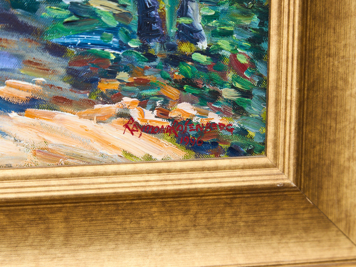 Impressionist Vintage Painting of a Park by Raymond Rosenberg