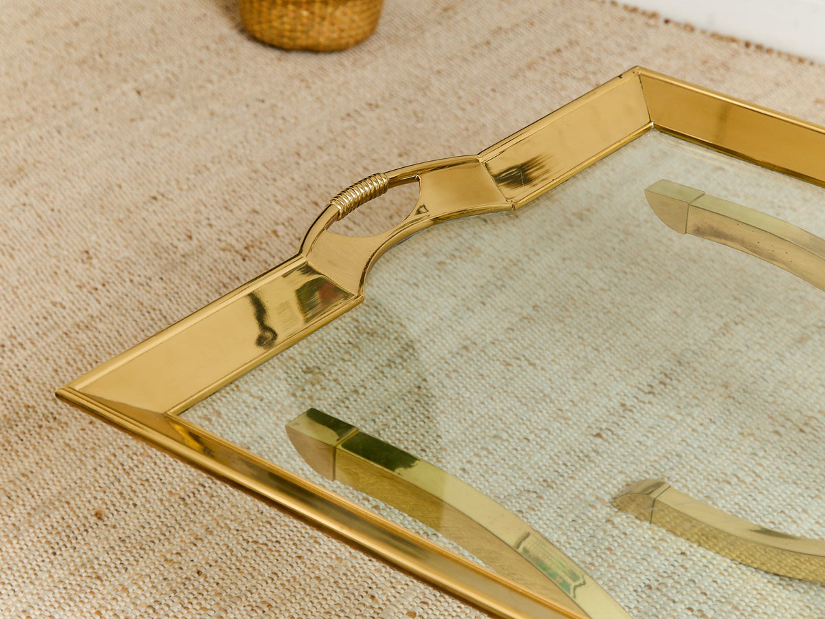 Estate Size Polished Brass Cocktail Coffee Table by La Barge Hollywood Regency