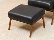 Black Leather Chair and Ottoman