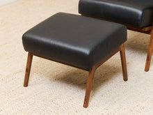 Black Leather Chair and Ottoman