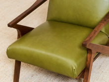 Zayden Lounge Chair in Green Leather