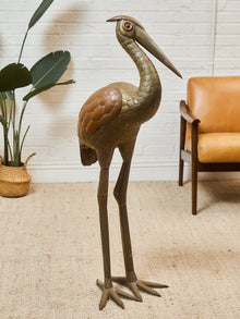 Sergio Bustamante Large Vintage Brass Crane