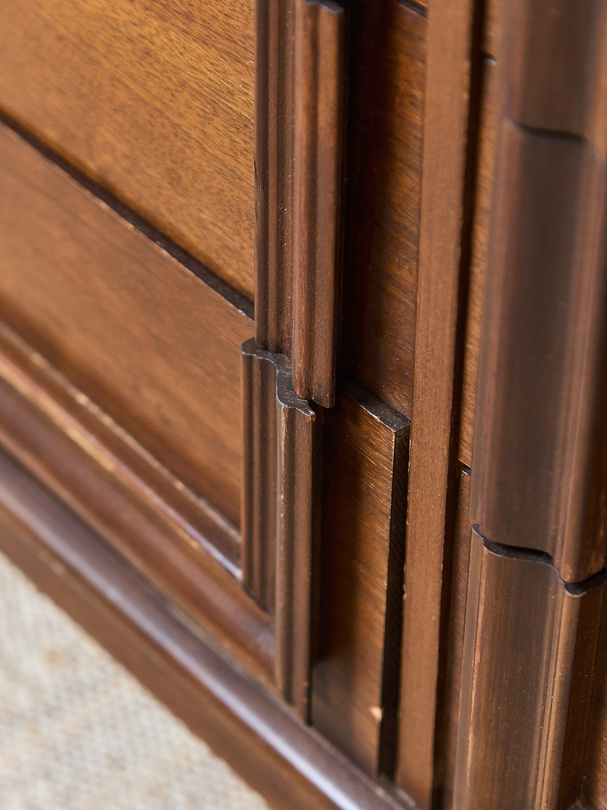 Vintage Mid-Century Framed Walnut 9-Drawer Dresser
