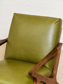 Zayden Lounge Chair in Green Leather