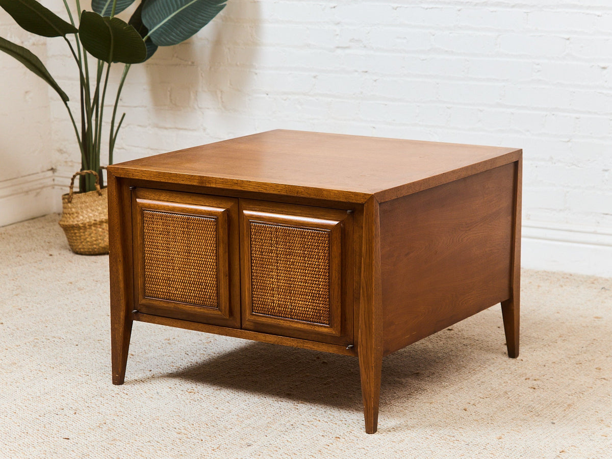 Century Furniture Rattan Square End Table