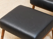 Black Leather Chair and Ottoman