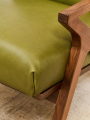 Zayden Lounge Chair in Green Leather