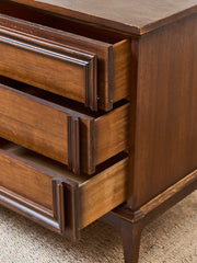 Vintage Mid-Century Framed Walnut 9-Drawer Dresser