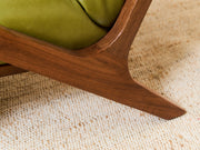 Zayden Lounge Chair in Green Leather
