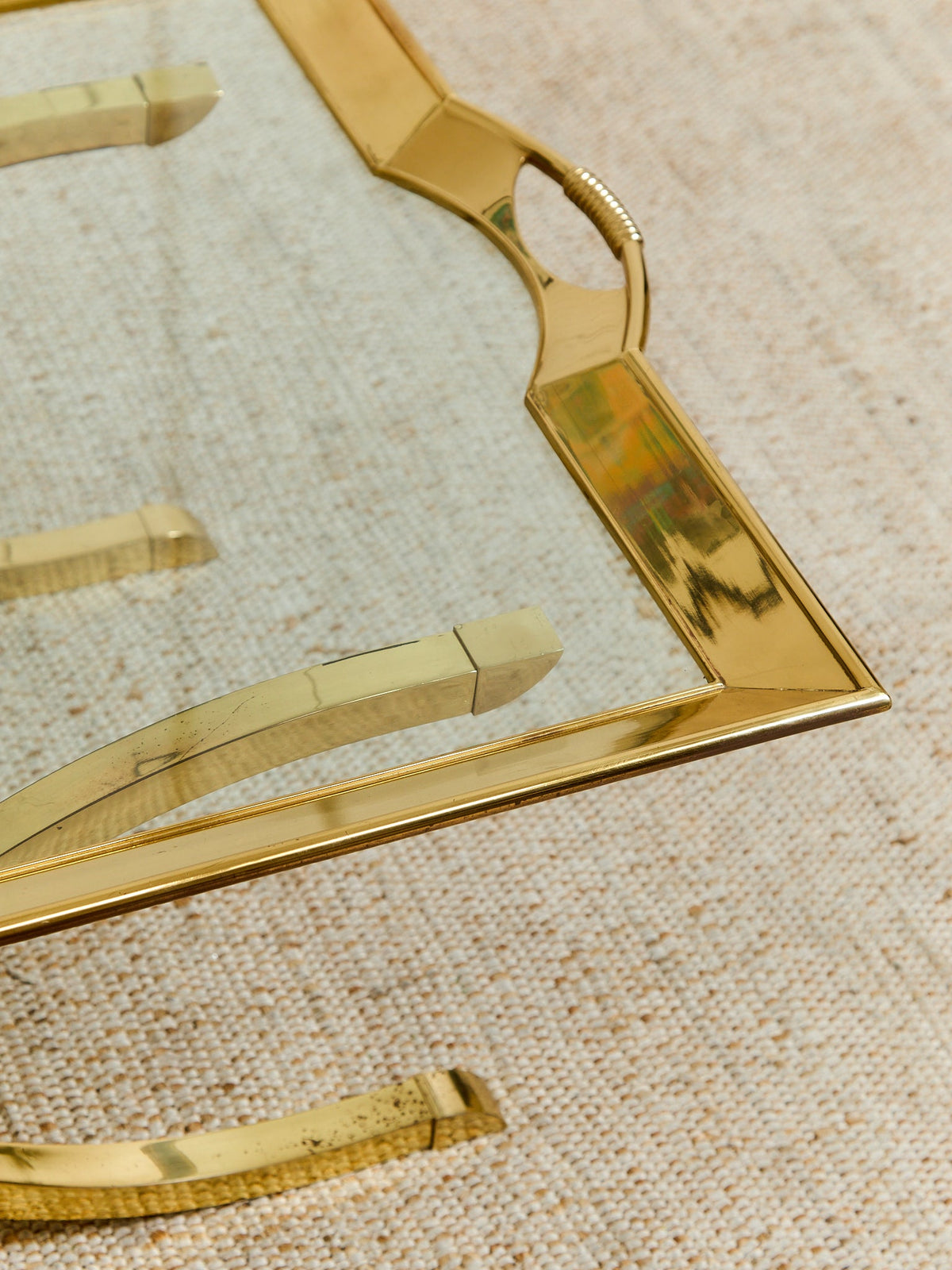 Estate Size Polished Brass Cocktail Coffee Table by La Barge Hollywood Regency