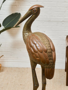 Sergio Bustamante Large Vintage Brass Crane
