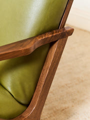 Zayden Lounge Chair in Green Leather