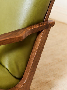 Zayden Lounge Chair in Green Leather