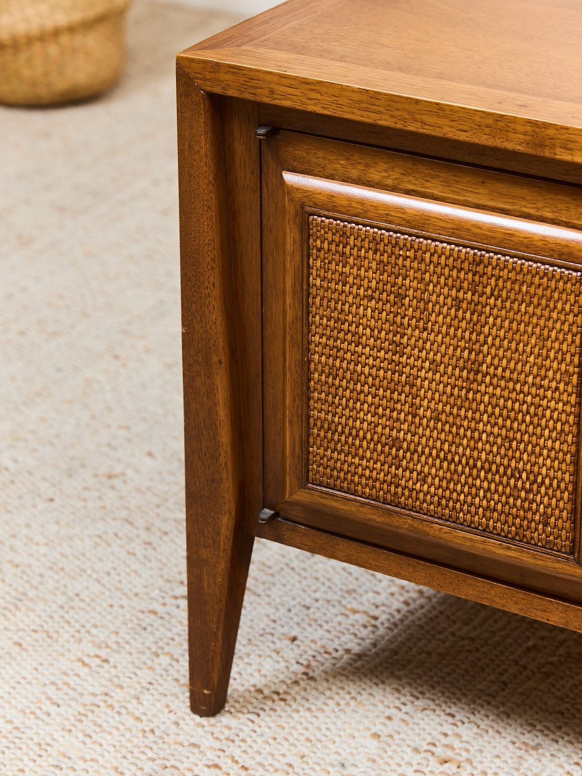 Century Furniture Rattan Square End Table