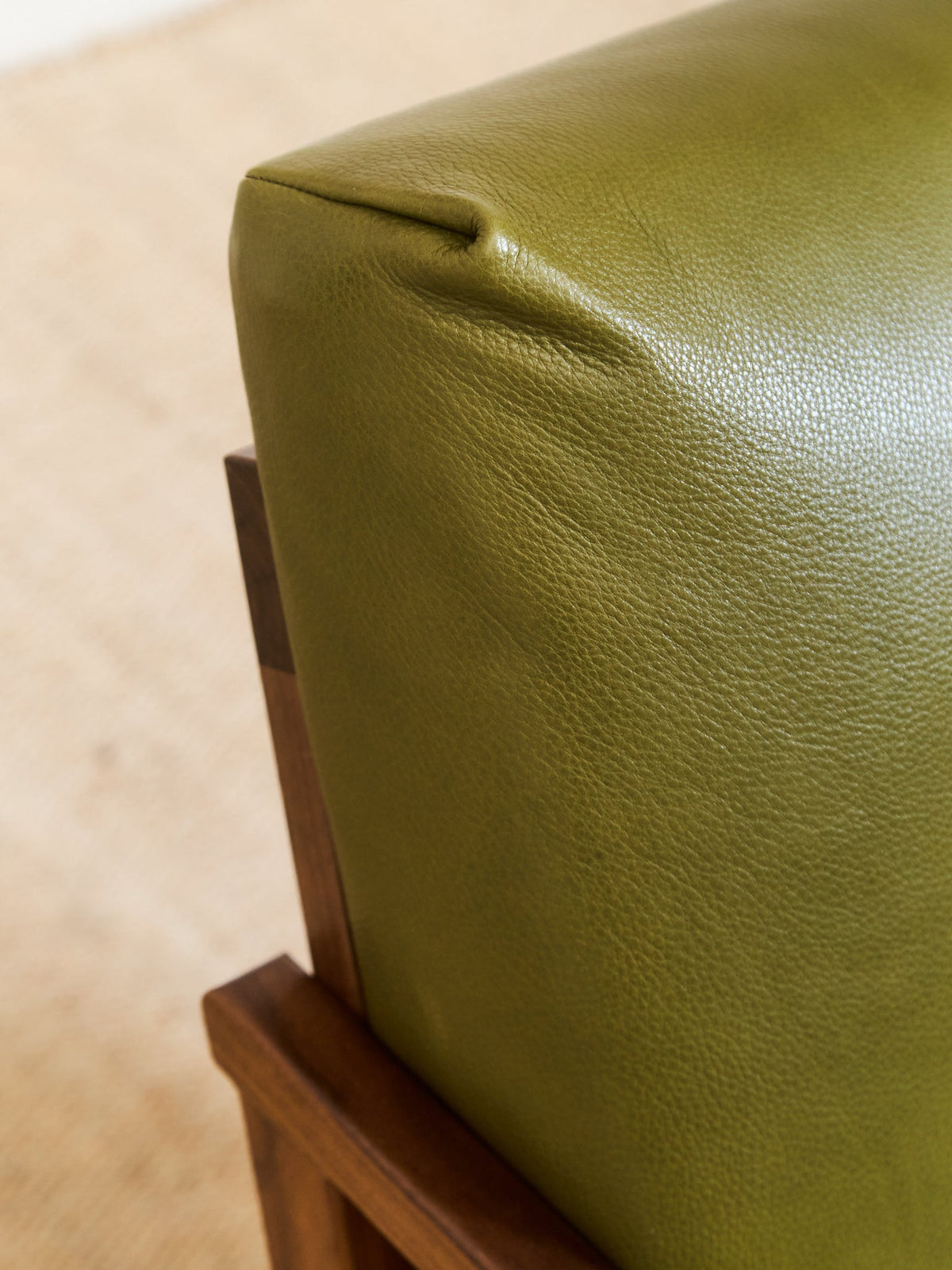 Zayden Lounge Chair in Green Leather