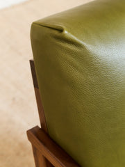 Zayden Lounge Chair in Green Leather