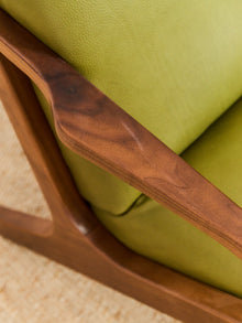 Zayden Lounge Chair in Green Leather