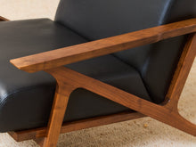 Black Leather Chair and Ottoman