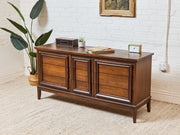 Vintage Mid-Century Framed Walnut 9-Drawer Dresser