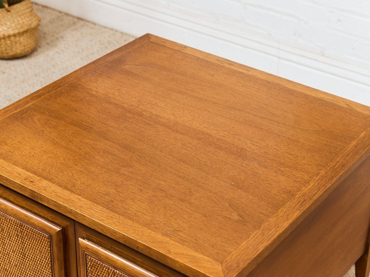 Century Furniture Rattan Square End Table
