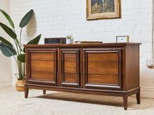 Vintage Mid-Century Framed Walnut 9-Drawer Dresser