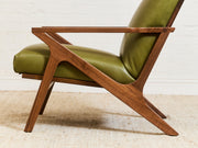 Zayden Lounge Chair in Green Leather