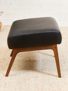 Black Leather Chair and Ottoman