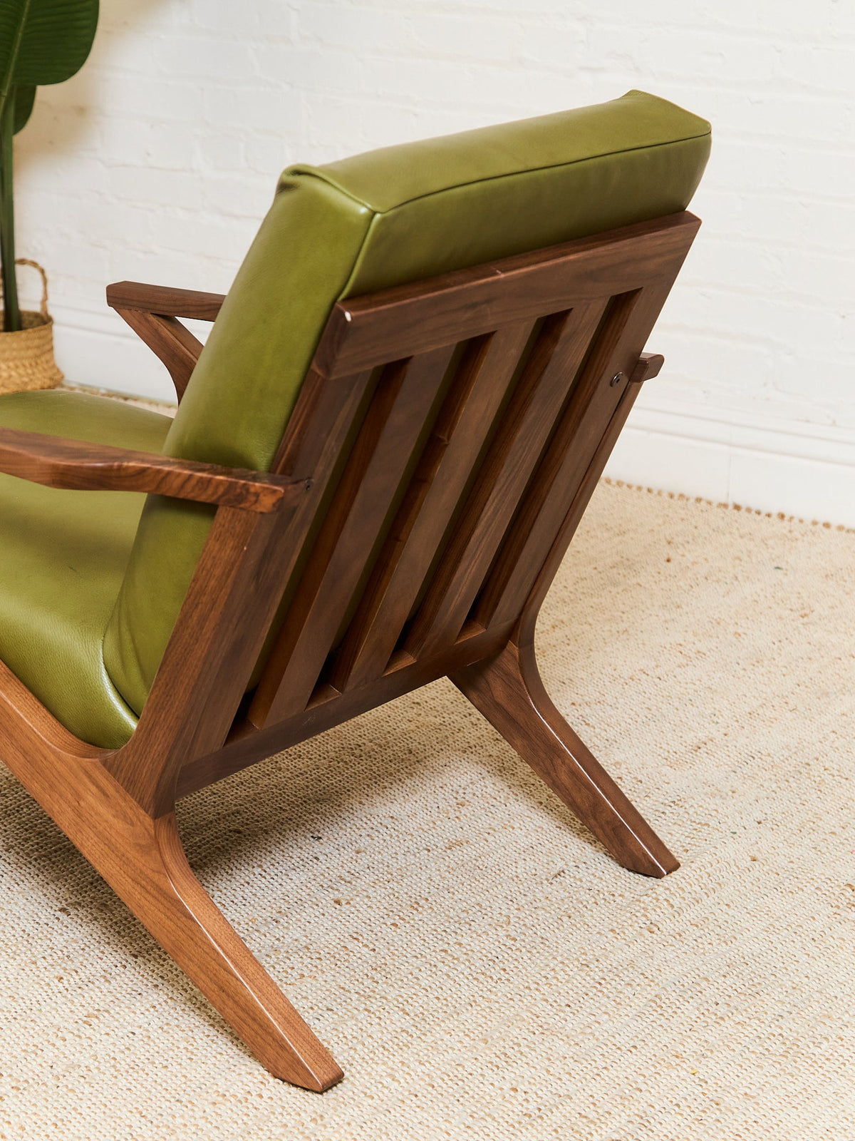 Zayden Lounge Chair in Green Leather