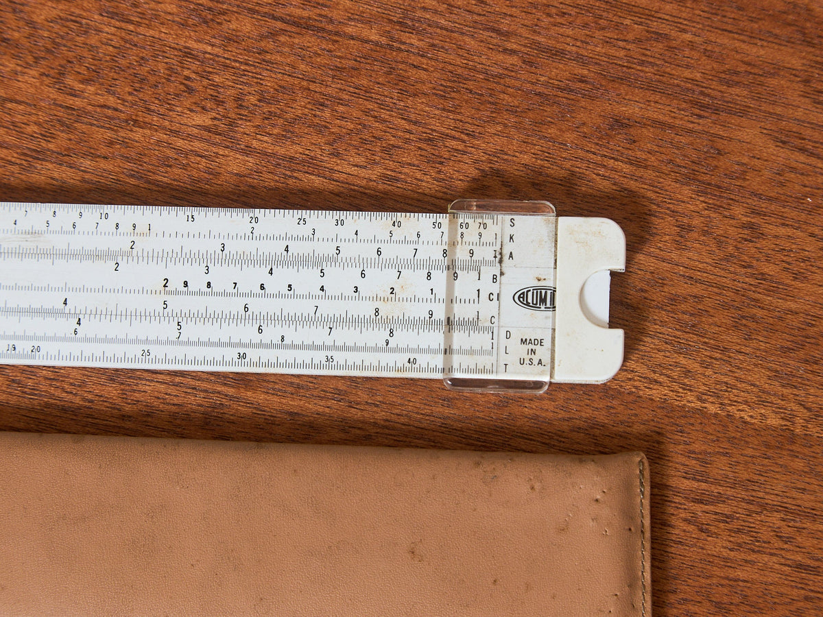 Vintage Mathematical Ruler with Case