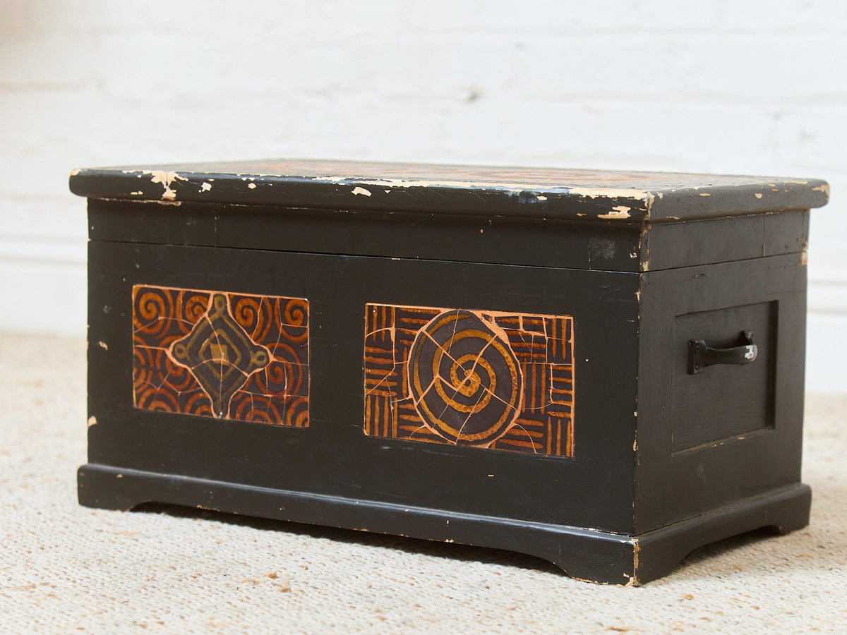 Large Mosaic Folk Art Antique Box