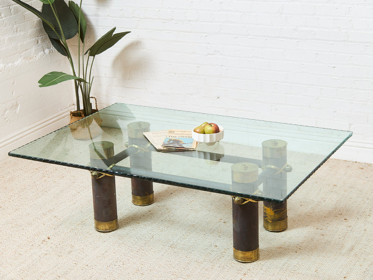 Large Chunky Post Modern Coffee Table