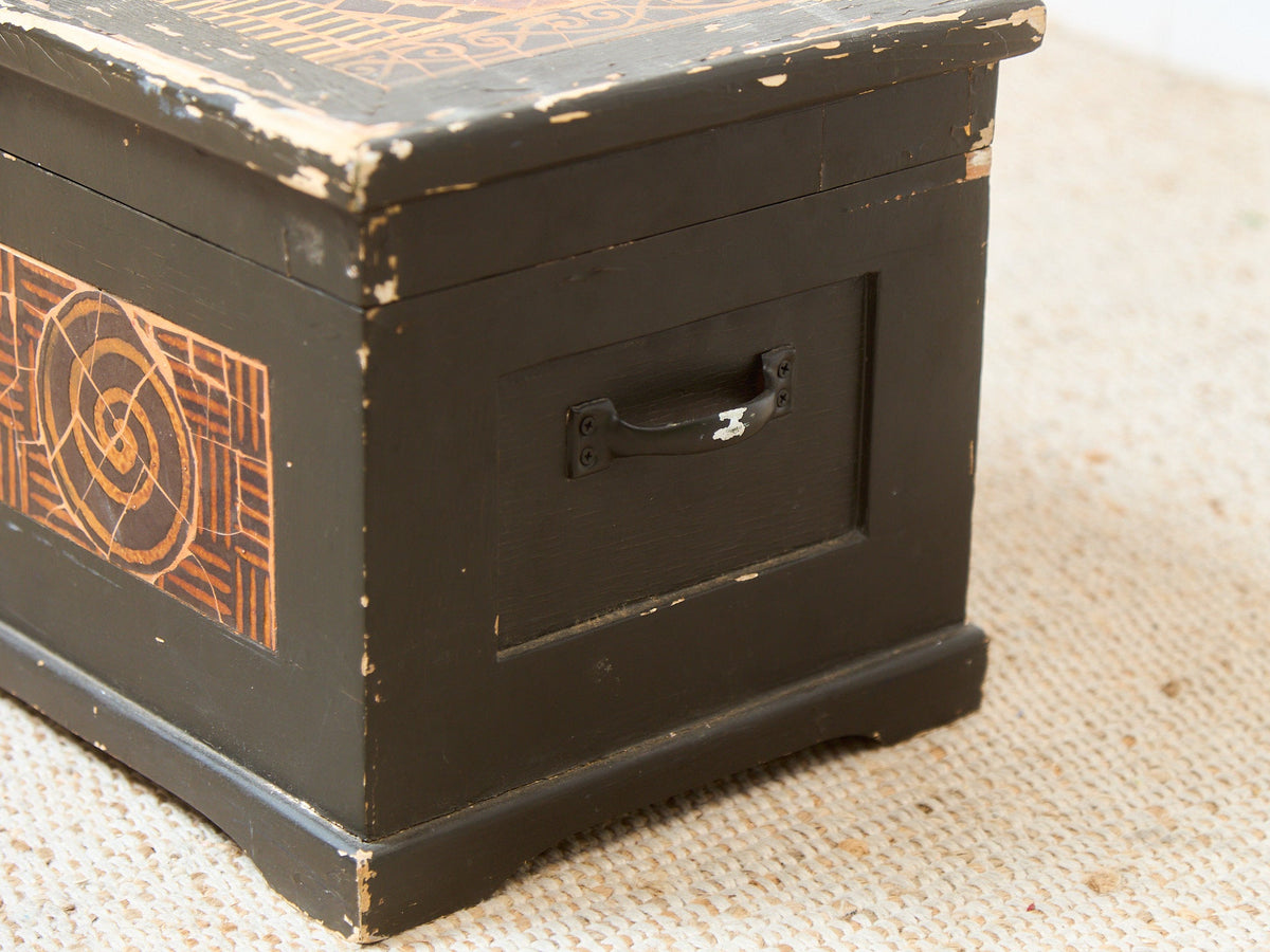 Large Mosaic Folk Art Antique Box