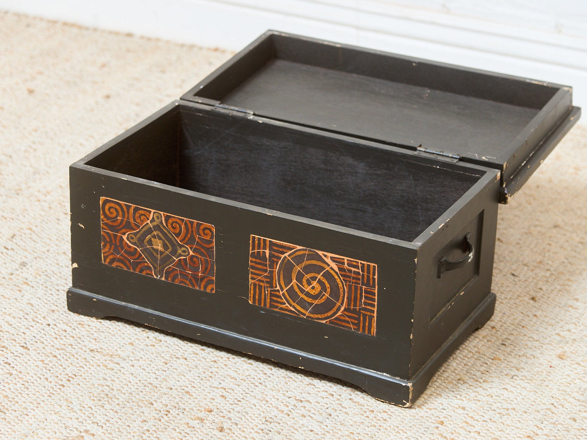 Large Mosaic Folk Art Antique Box