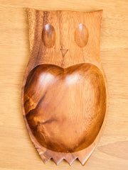 Vintage Wood Owl Tray