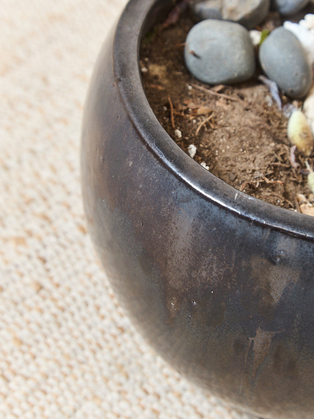 Glazed Ceramic Bowl Planter