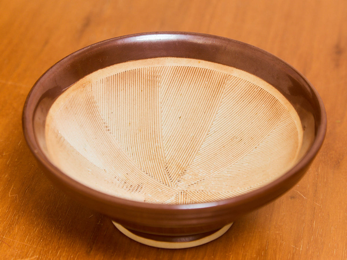 Suribachi Japanese Vintage Mortar Pottery Textured Bowl