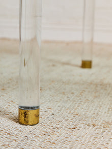 Tubular Lucite and Brass Italian Game Table Occasional Table