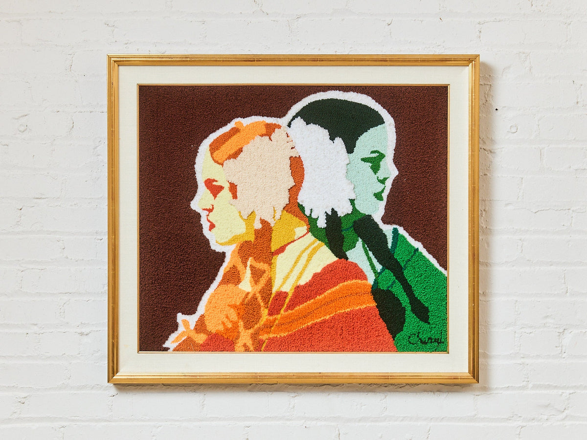 1970's Tufted Fiber Art Portrait