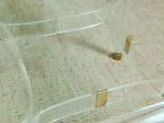 Tubular Lucite and Brass Italian Game Table Occasional Table