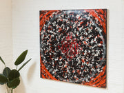 Red Geometric Acrylic Abstract Mandala Museum Painting in Red by Gerald Campbell