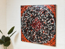 Red Geometric Acrylic Abstract Mandala Museum Painting in Red by Gerald Campbell
