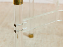 Tubular Lucite and Brass Italian Game Table Occasional Table