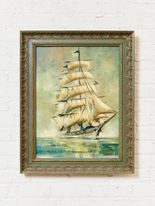 Mid-century, Modern Extraordinary Sailboat Painting